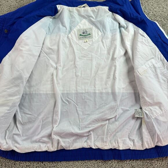 VINTAGE Van Heusen Jacket Mens M Blue White Coloblock Sailing Windbreaker READ - Picture 7 of 15